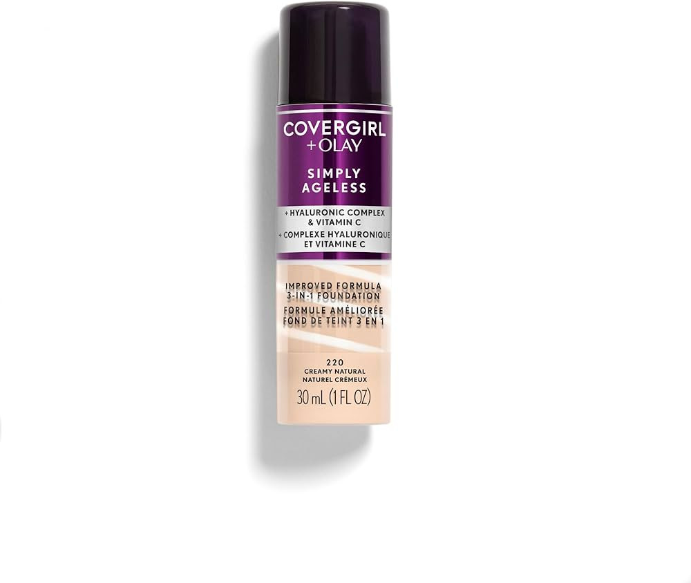 CoverGirl & Olay Simply Ageless 3-in-1 Liquid Foundation, Matte Finish, Hyaluronic & Vitamin C Fo... | Amazon (US)