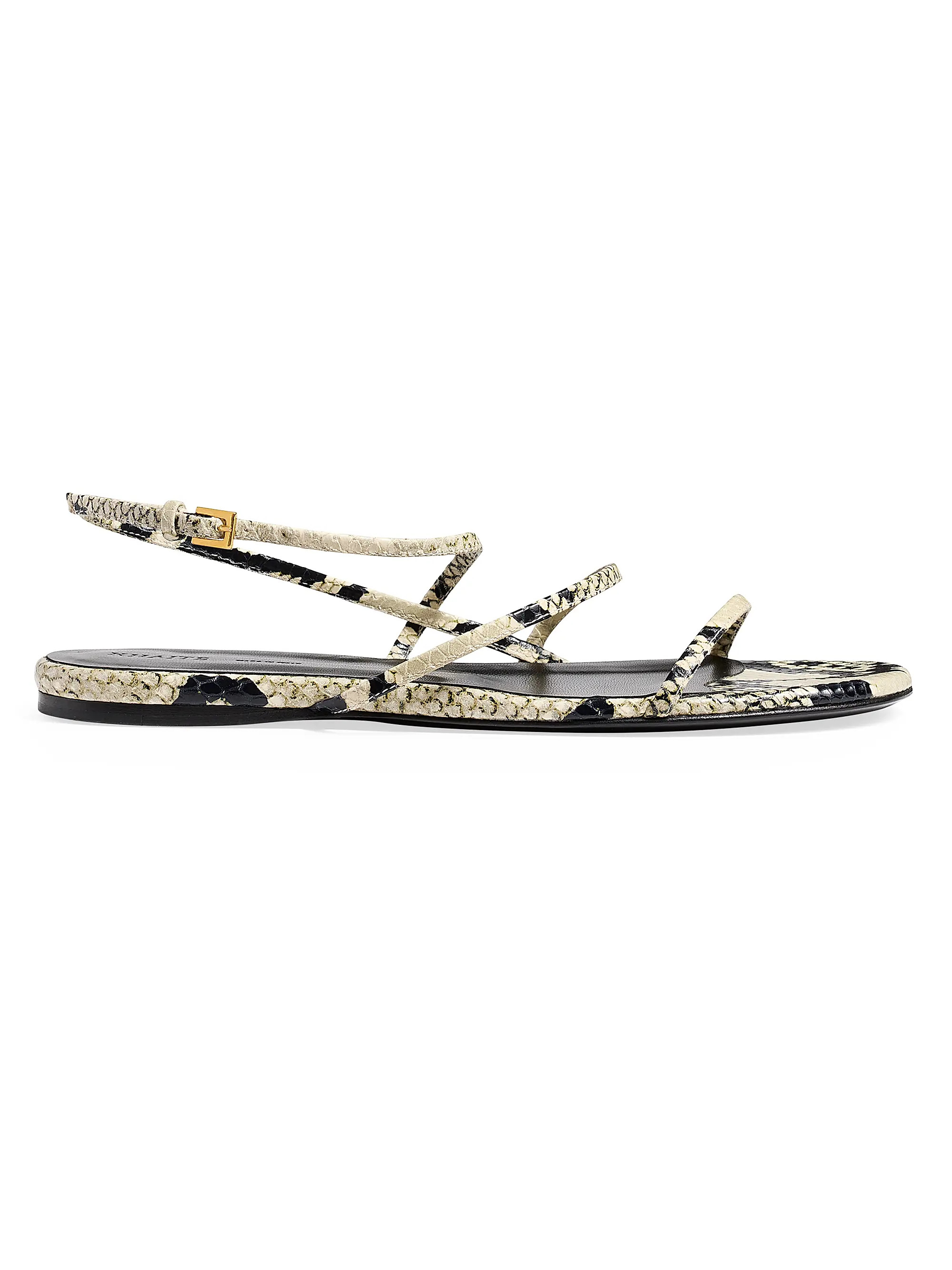 KhaiteLoop Snake-Embossed Leather Sandals | Saks Fifth Avenue
