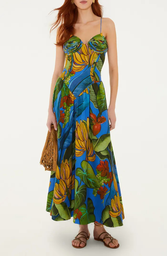 Fruit Print Linen Blend Maxi Dress | Nordstrom