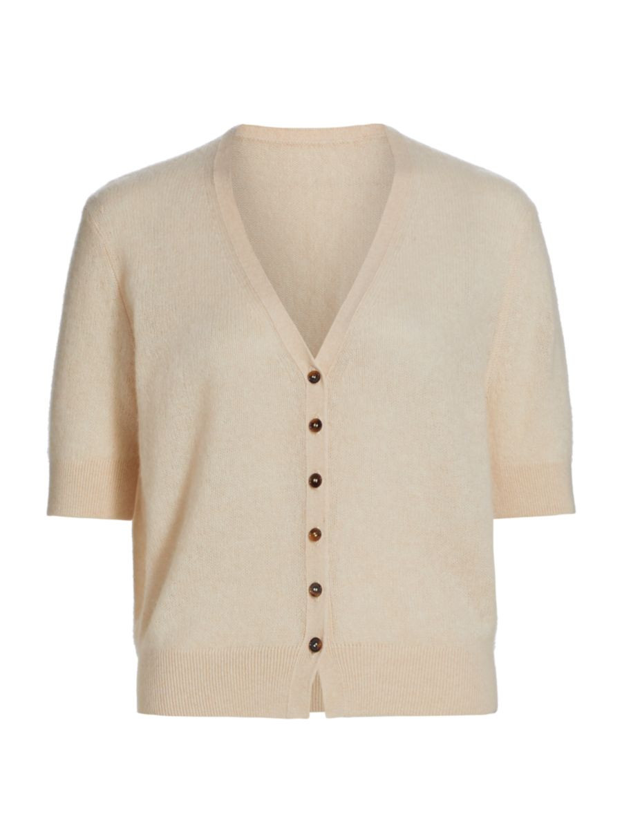 Dianna Short-Sleeve Cashmere Cardigan | Saks Fifth Avenue