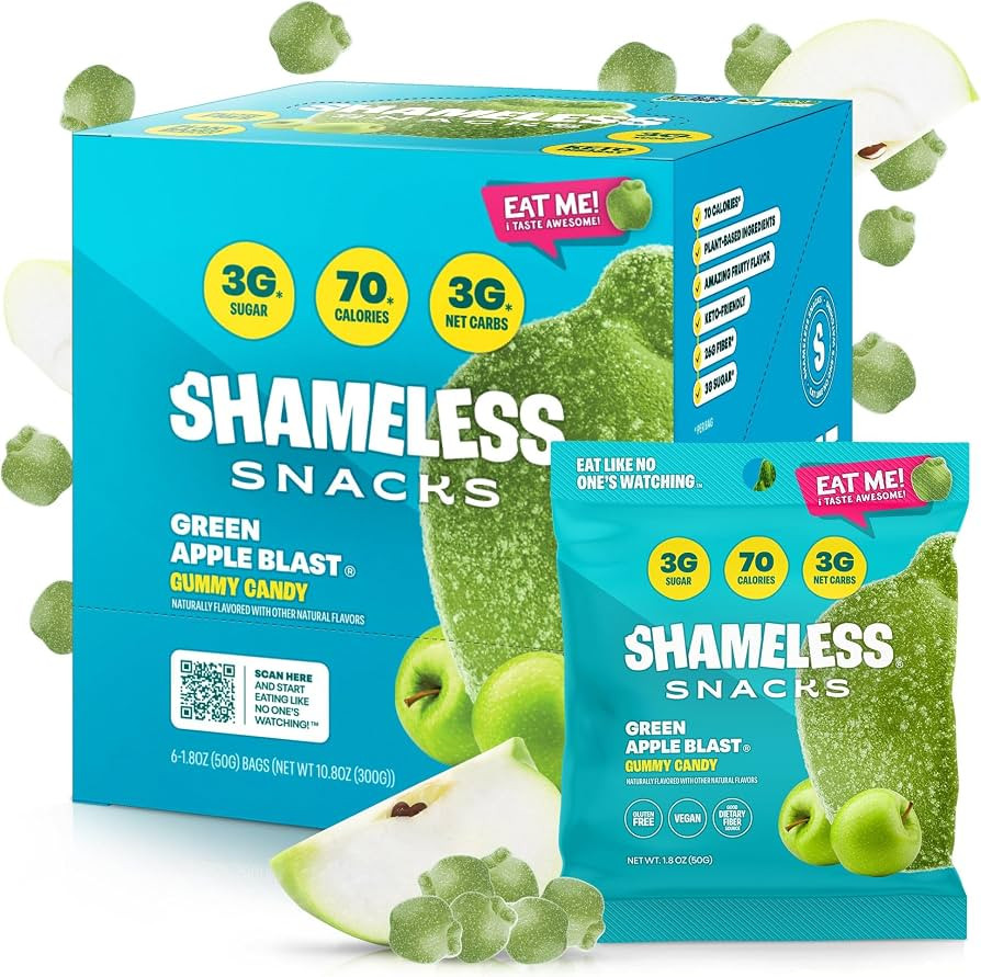 Shameless Snacks - Healthy Low Calorie Snacks, Low Carb Keto Gummies (Gluten Free Candy) - 6 Pack... | Amazon (US)