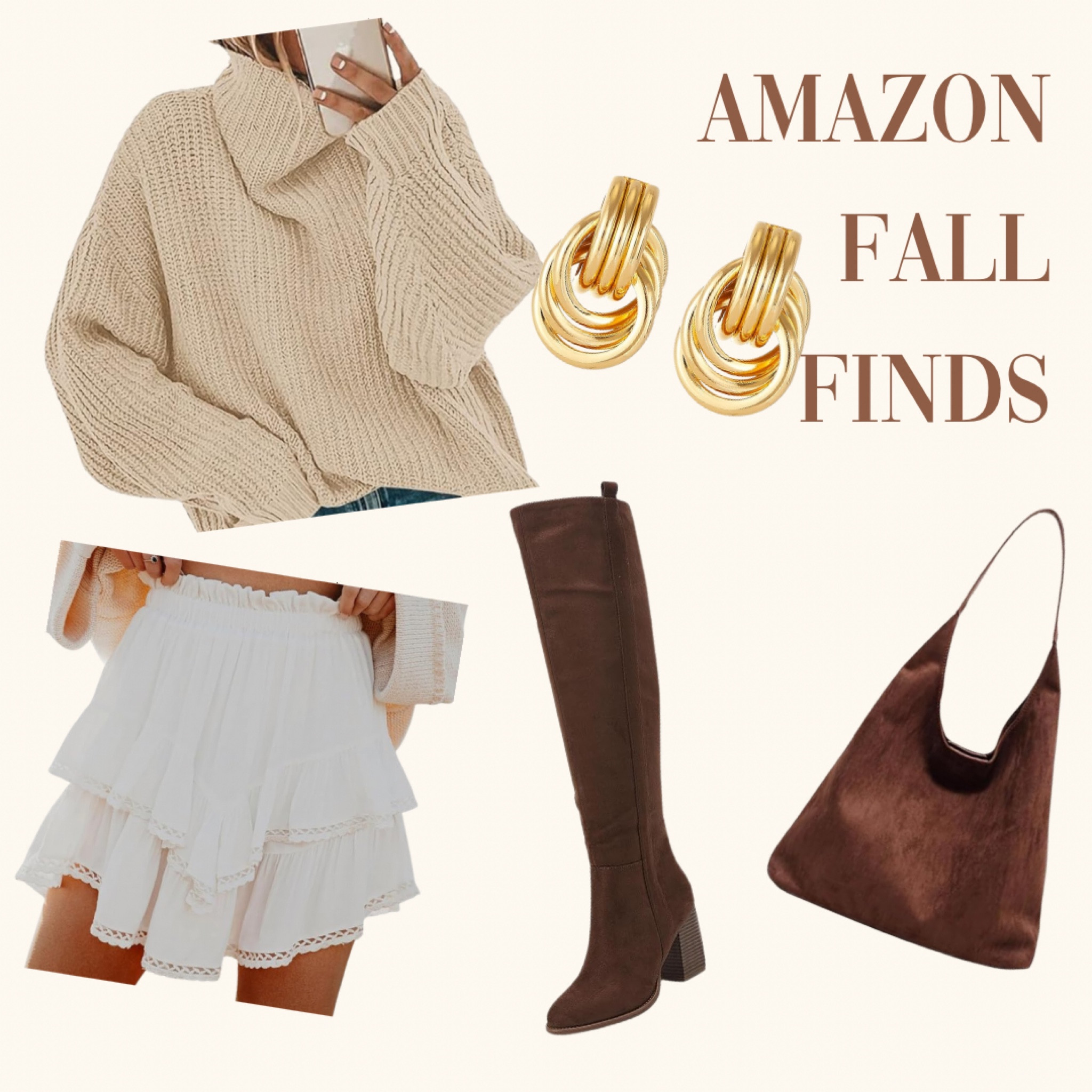 Amazon fall finds! 

#amazon #fall #skirt #sweater #amazonfalloutfit #boots #skirt #bag #earrings #accessories 

#LTKFindsUnder50 #LTKStyleTip #LTKItBag