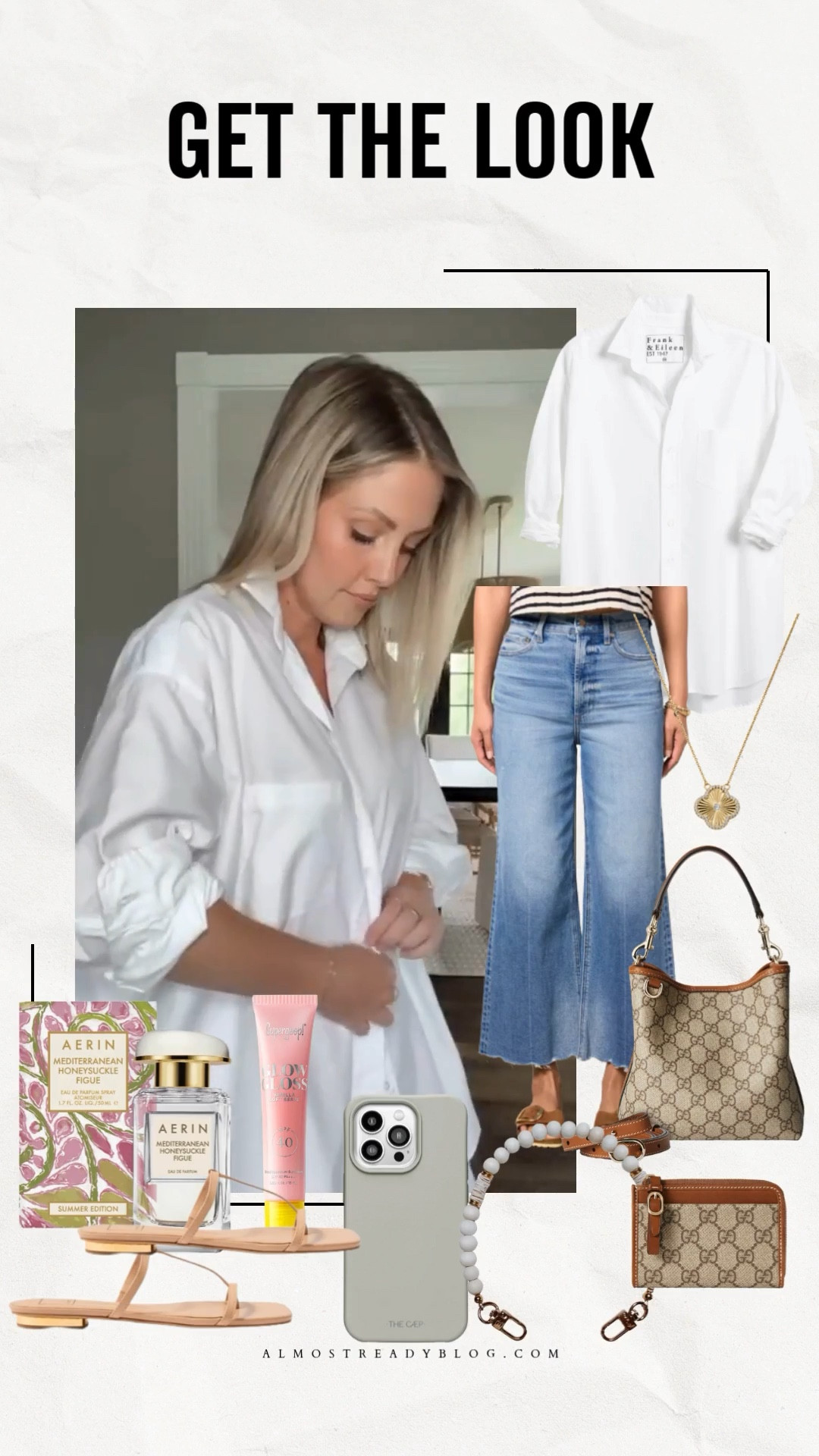 Coffee run outfit 🤍 
XS button down (linked a similar one I love too!) / 24 jeans / sandals run true to size and so cute and comfy 

White button down, cropped jeans, neutral sandals, Gucci bag, simple outfit, casual style, almostreadyblog

#LTKFindsUnder100 #LTKStyleTip