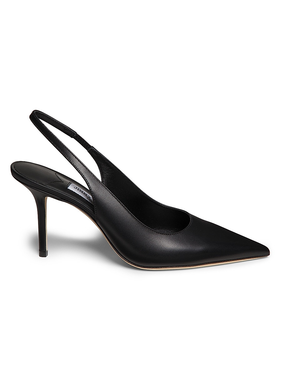 Women's Love 85MM Leather Slingback Pumps - Black - Size 8.5 | Saks Fifth Avenue