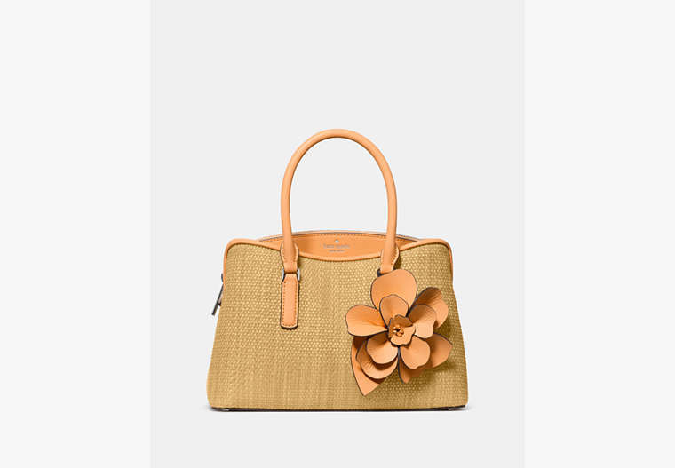 Kate Spade Thompson Street Straw Small Satchel Bag With Charm, Crisp Peach | Kate Spade Outlet