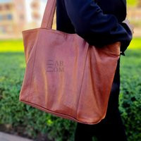 Handmade Brown Leather Tote Bag Large Women's Purse | Etsy (US)