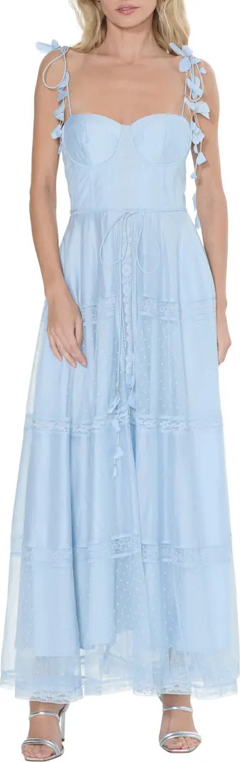 CIEBON Eva Tie Strap Fit & Flare Gown | Nordstrom | Nordstrom