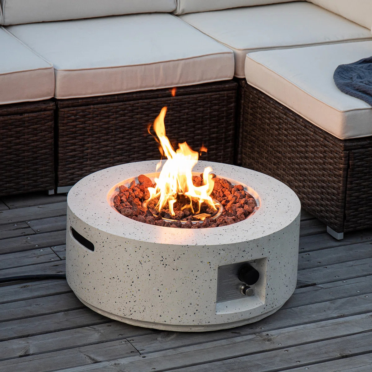 28''Round Magnesium Oxide Propane Fire Pit Outdoor Smokeless Backyard Fire Pit | Wayfair North America