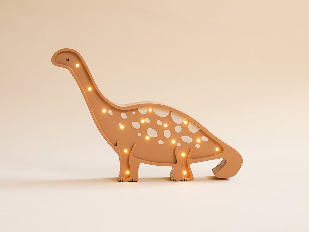 Handmade Wooden Dinosaur Lamp, Baby Night Light, Dinosaur Baby Shower, Kids Room Decor, Personali... | Etsy (US)
