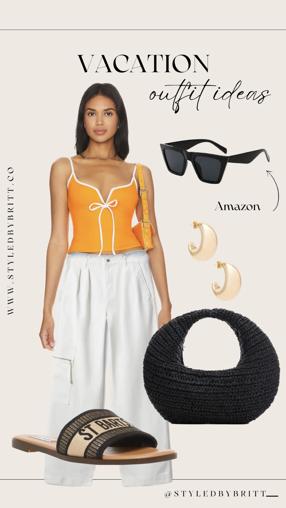 Comfy chic vacation outfit idea, white cargos, orange too, straw bag, slip on sandals, Amazon finds, date night 

#LTKFind #LTKstyletip #LTKtravel
