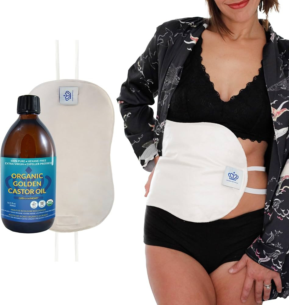QUEEN OF THE THRONES Castor Oil Pack for Liver Kit - Less-Mess, Reusable, Comfort Sleep Fit - Des... | Amazon (US)