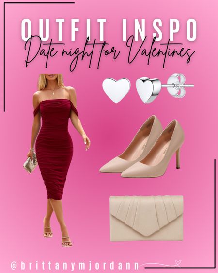 Valentines Day date night outfit inspo from Amazon.

Red dress. Heart shaped earrings. Cream nude clutch purse. Creme nude high heels shoes. Dressy. Ruched bodycon wine red dark dress. Cocktail dress.

#LTKstyletip #LTKfindsunder50 #LTKfindsunder100