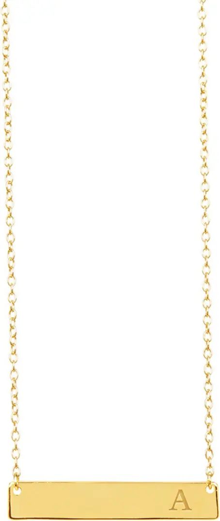 14K Yellow Gold Vermeil Bar Initial Necklace - Multiple Letters Available | Nordstrom Rack