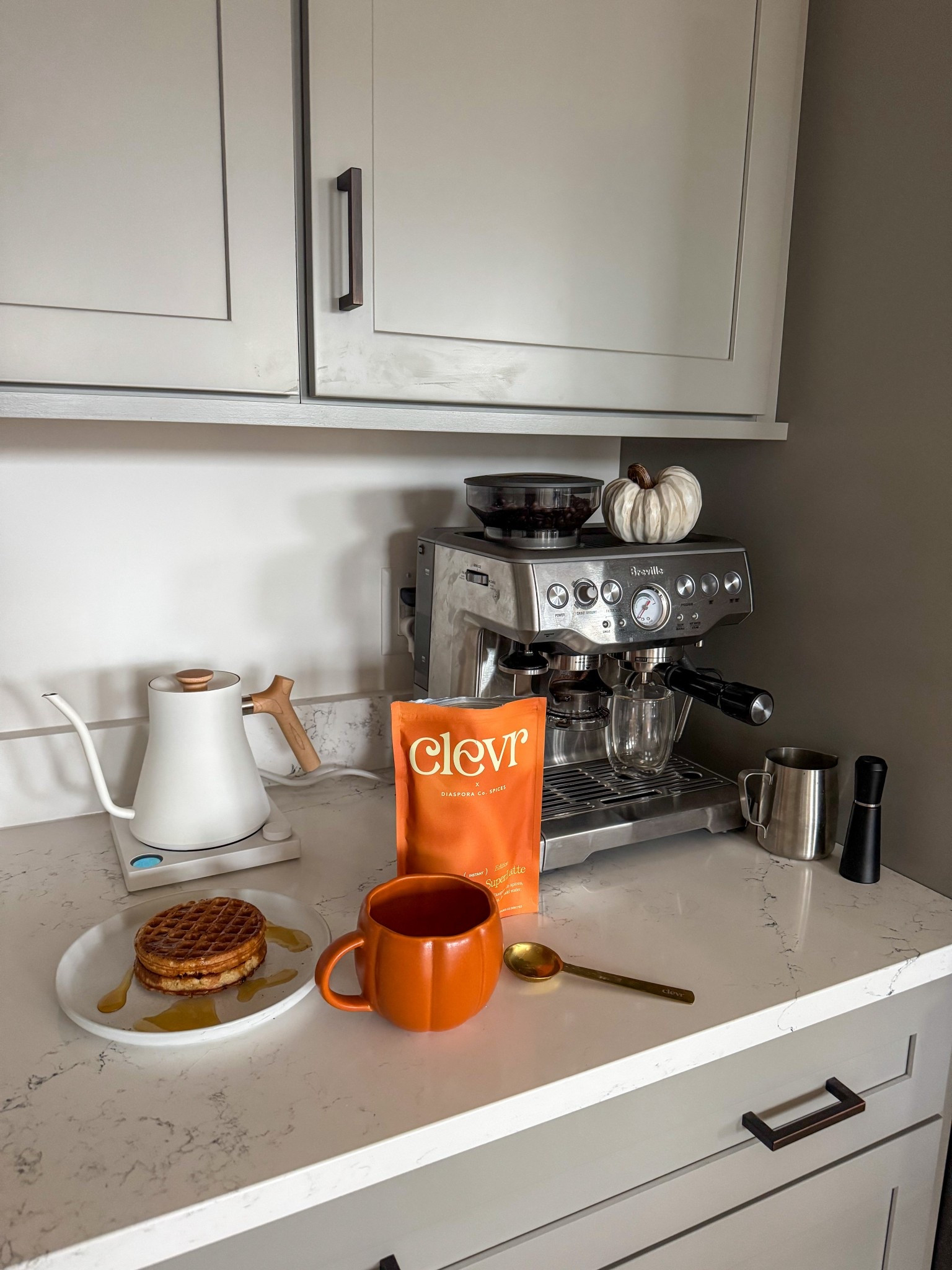 Morning coffee setup for fall 🎃☕️ love the Pumpkin Spice Superlatte!

#LTKHome #LTKHoliday #LTKHalloween