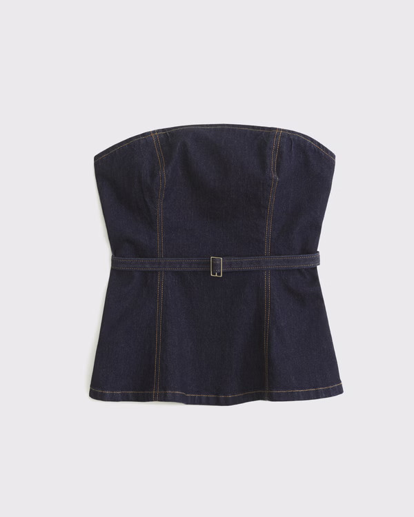 Belted Denim Top | Abercrombie & Fitch (US)