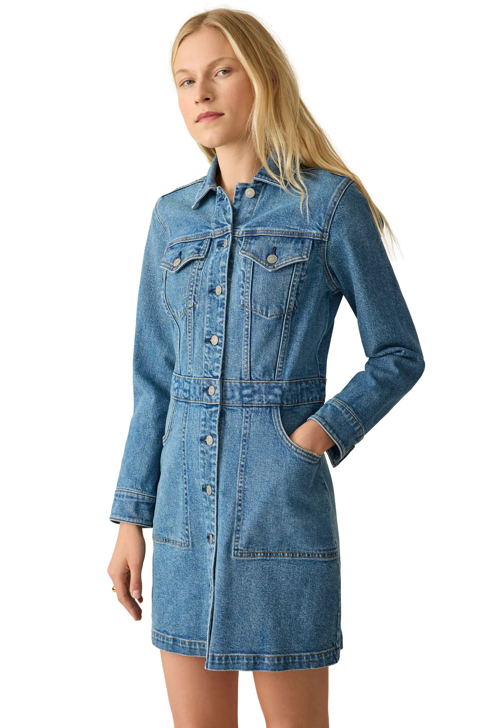 Michelle Long Sleeve Denim Mini Shirtdress (Women) | Nordstrom | Nordstrom