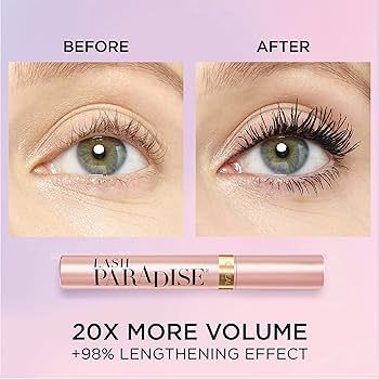 L'Oreal Paris Makeup Lash Paradise Mascara, Voluptuous Volume, Intense Length, Feathery Soft Full... | Amazon (US)