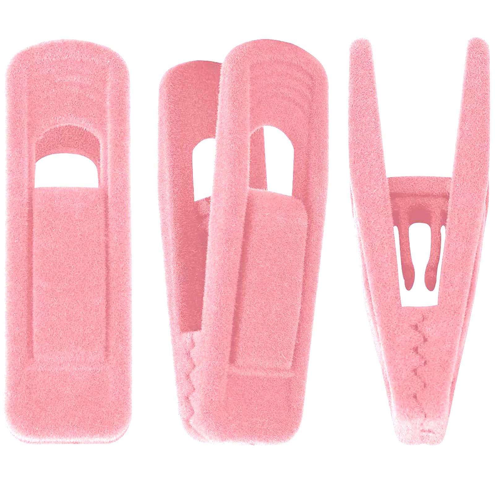 Trgowaul Blush Pink Velvet Hangers Clips, Pants Hangers Velvet Clips, Strong Finger Clips Perfect fo | Amazon (US)