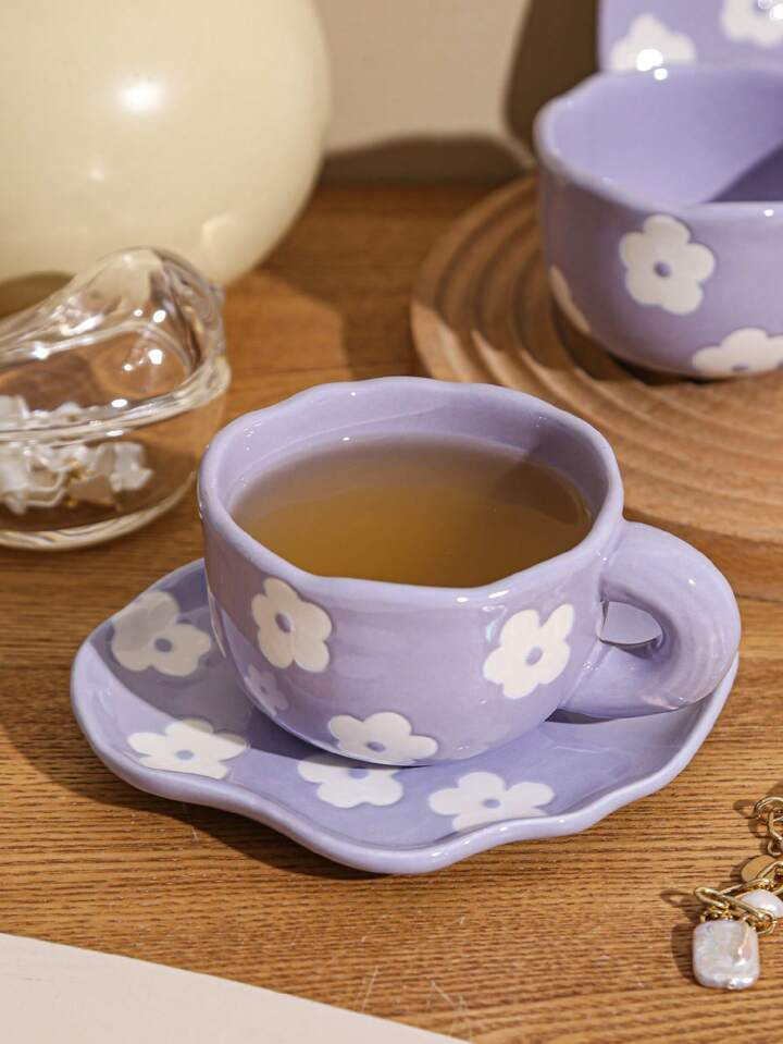 Korean Ins Style Creative Hand-kneaded Irregular Ceramic Breakfast Cup Girly Heart Cute Hand-pain... | SHEIN
