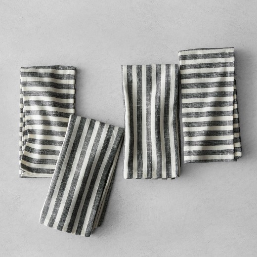 Striped Napkins (Set of 4) - Black/Cream - Hearth & Hand™ with Magnolia | Target