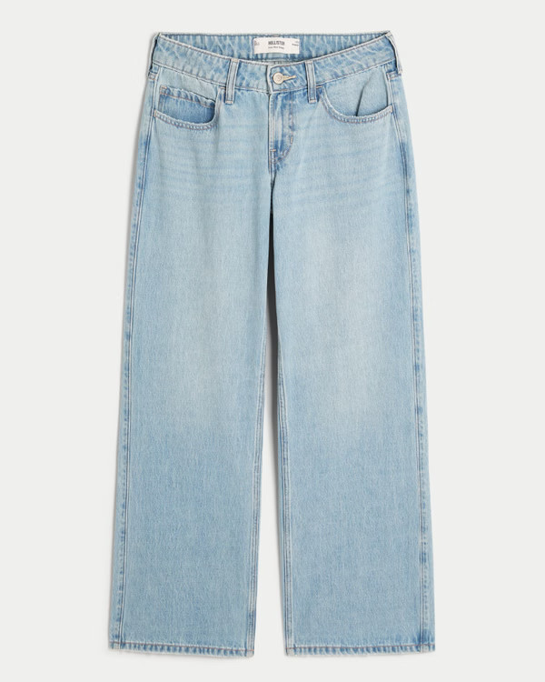 Low Rise Baggy-Jeans in mittlerer Waschung mit Rissen | Hollister (EU)