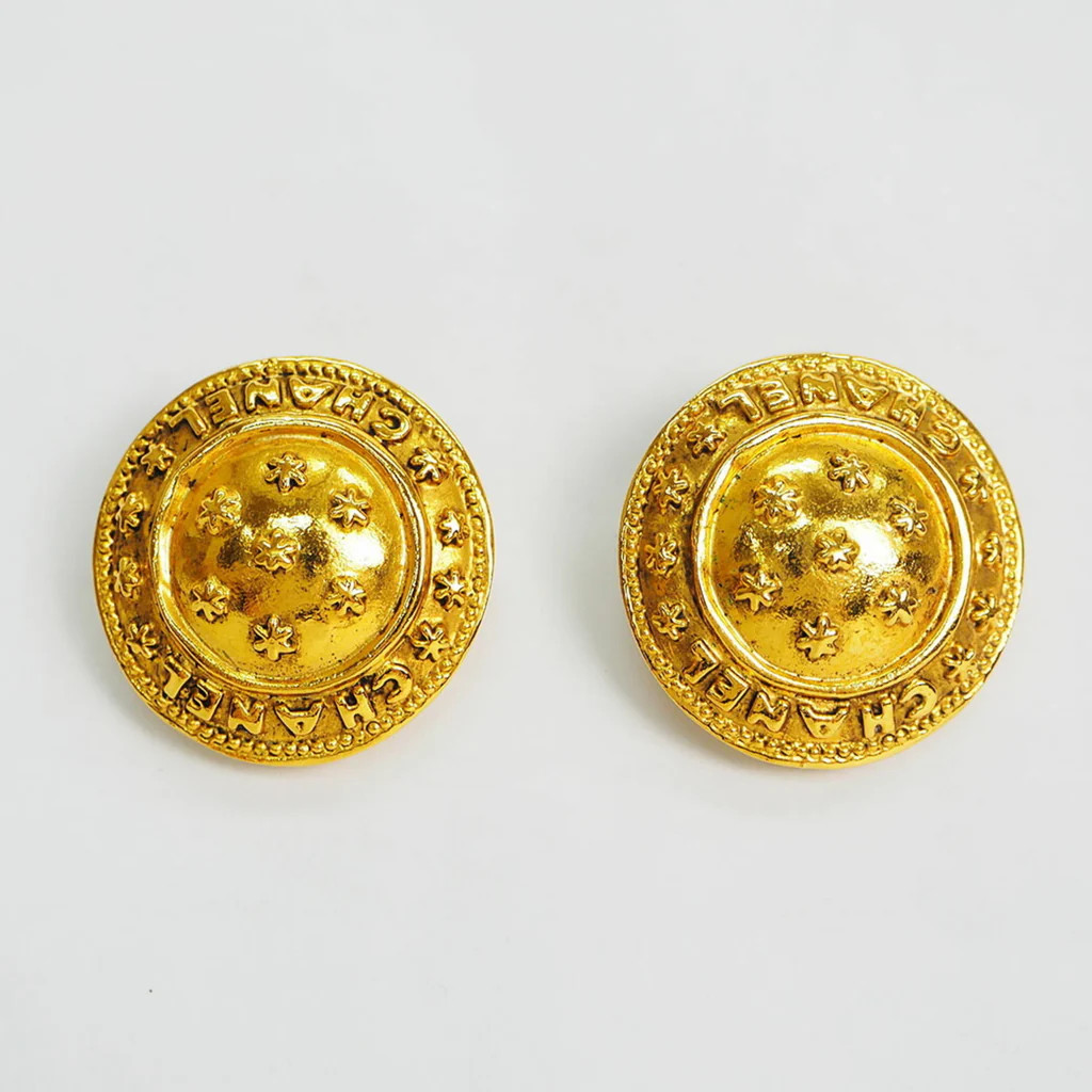 Vintage Earrings Gold-Tone Metal | Rebag
