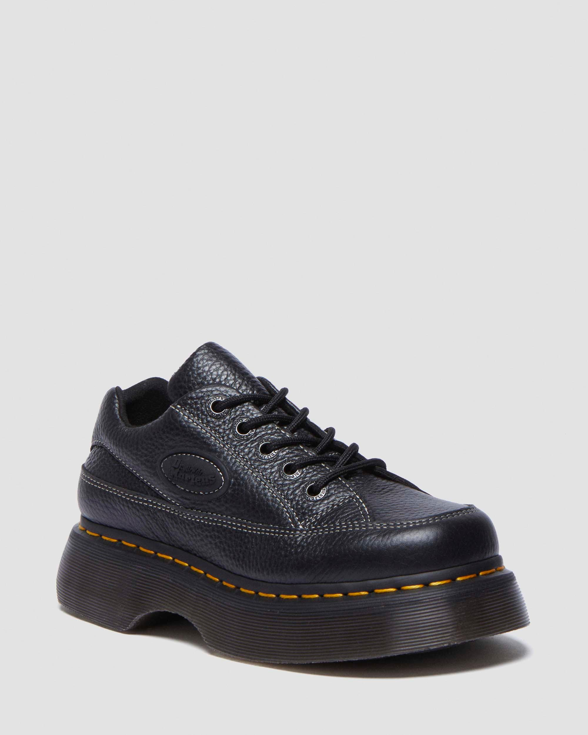 Buzz 5-eye Milled Nappa Leather Shoes in Black Milled Nappa | Dr. Martens | Dr. Martens