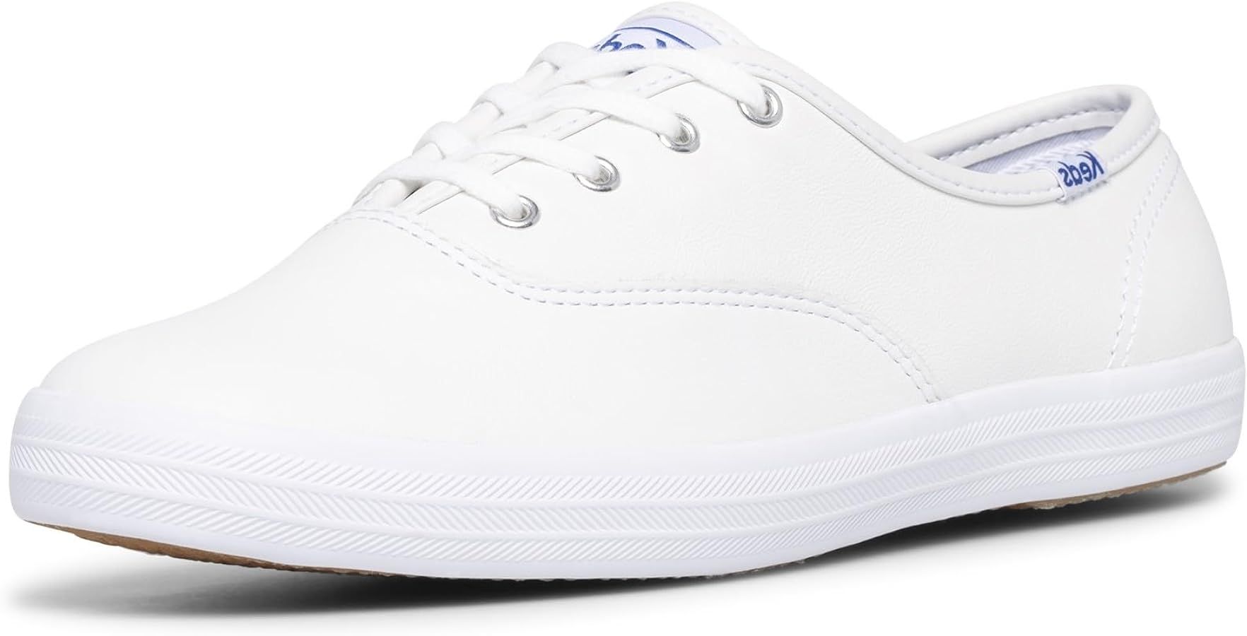 Keds Women's Champion Lace Up Sneaker, White Leather, 7.5 Wide | Amazon (US)