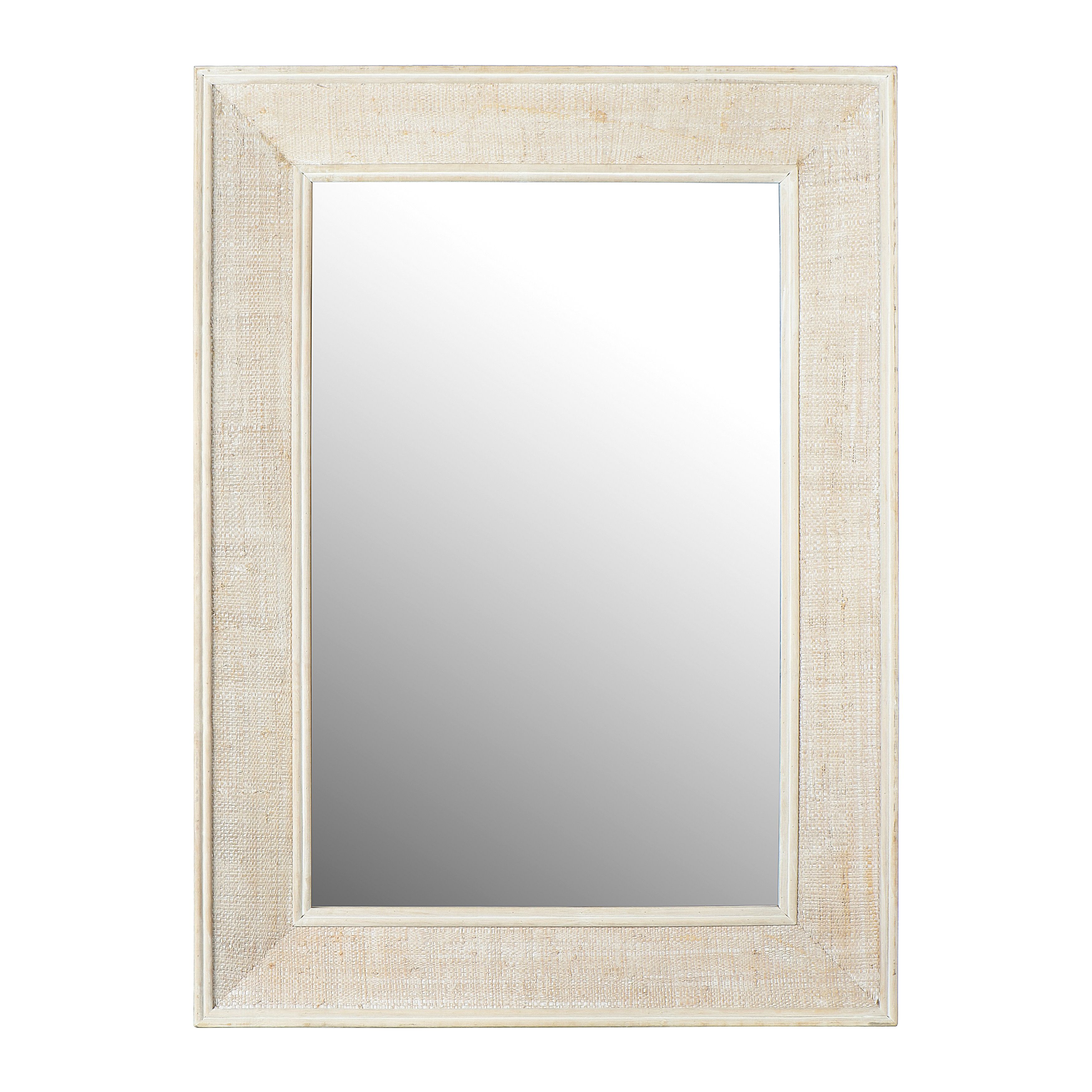 Creative Co-Op Rectangle Wall Mirror with Rattan Detail, White Wash | Walmart (US)