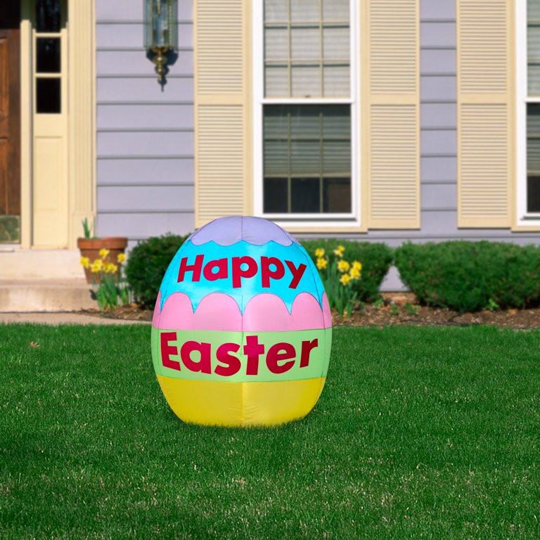 Easter Multi Color Happy Easter Egg Airblown Yard Inflatable, 29.92 in, by Way To Celebrate | Walmart (US)