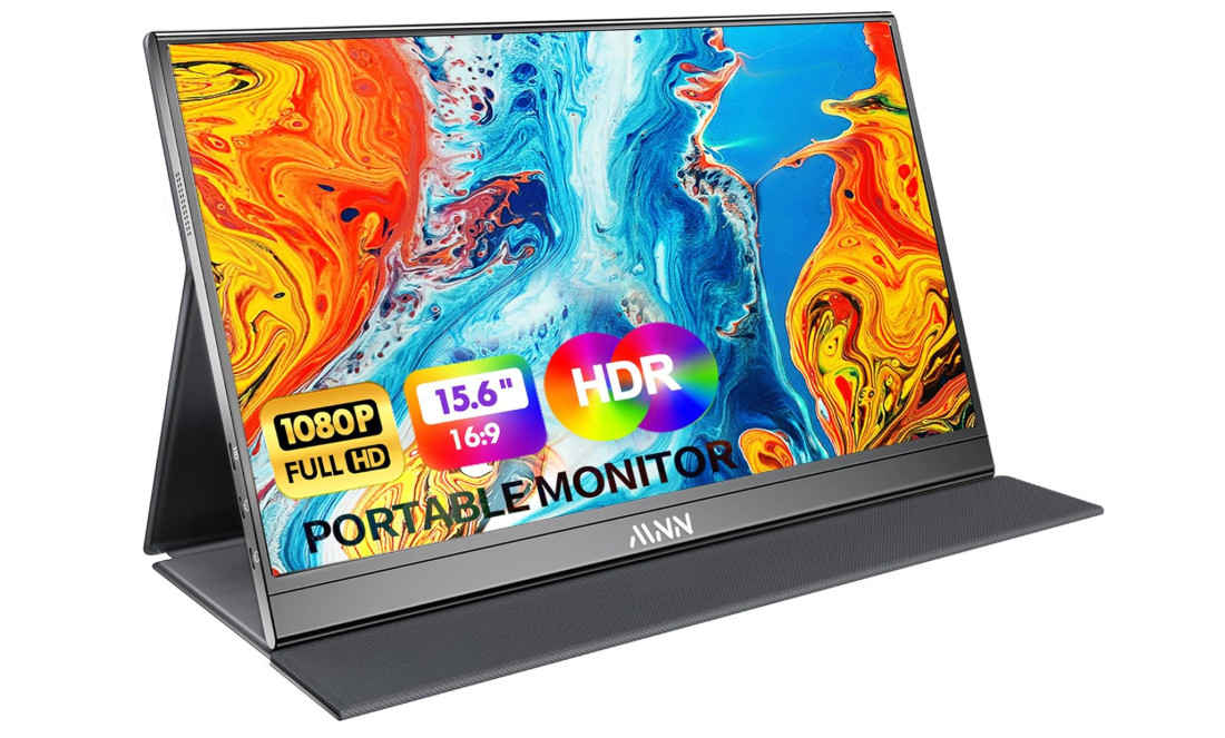  23.8" 100Hz Portable Monitor, 1080P FHD 100% sRGB IPS USB-C HDMI Large External Monitor, Home Gaming 2nd Screen w/180° Adjustable Kickstand for MacBook, Laptop, PC, Phone, Tablet, Switch, PS5 

 