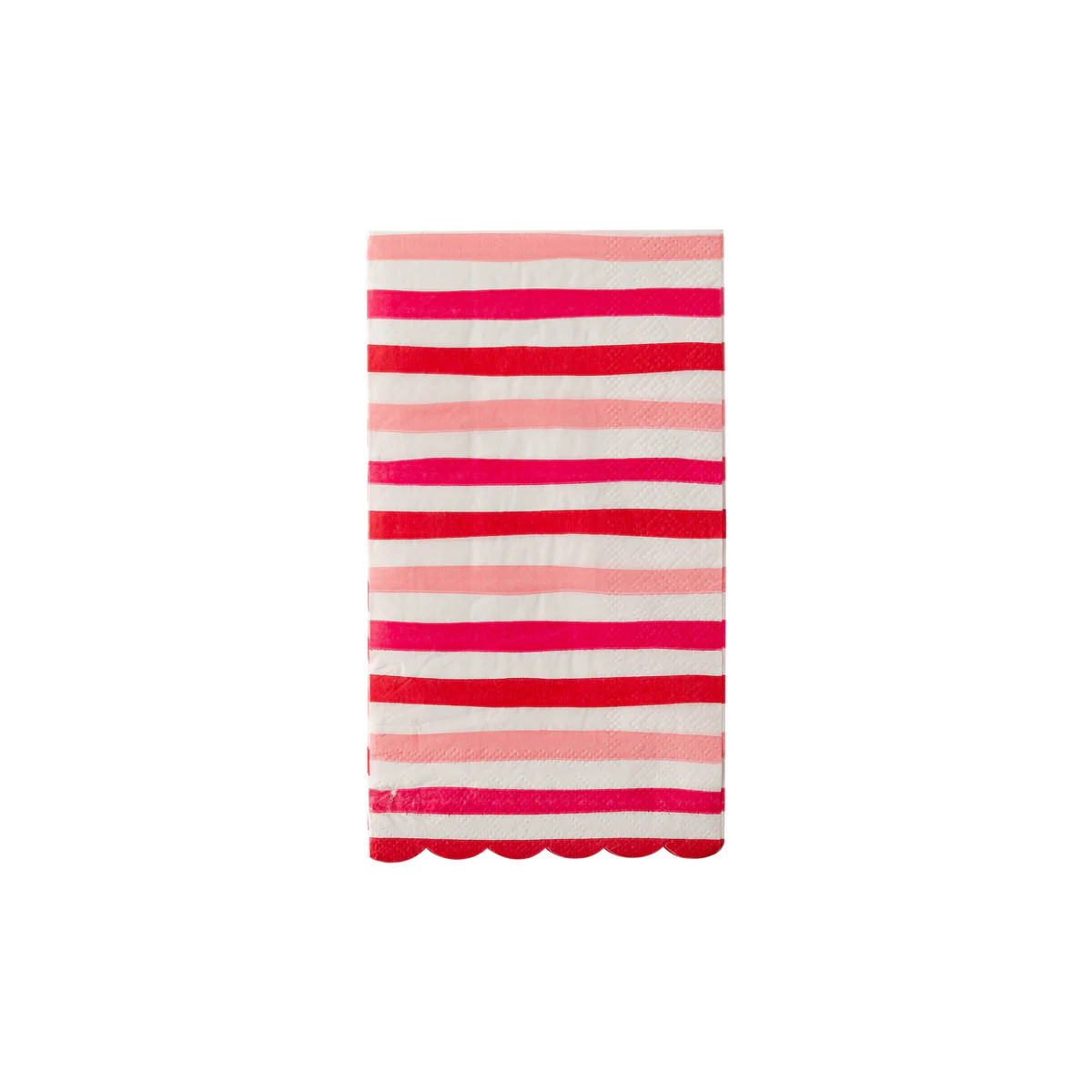 Red/Pink Scallop Stripe Guest Towel | My Mind's Eye