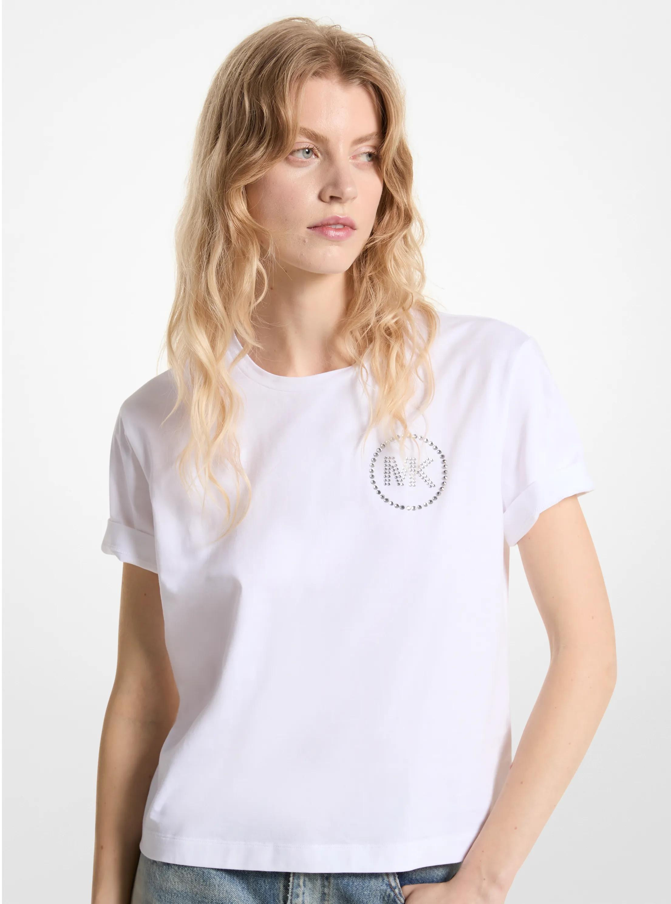 Embellished Logo Organic Cotton T-Shirt | Michael Kors US