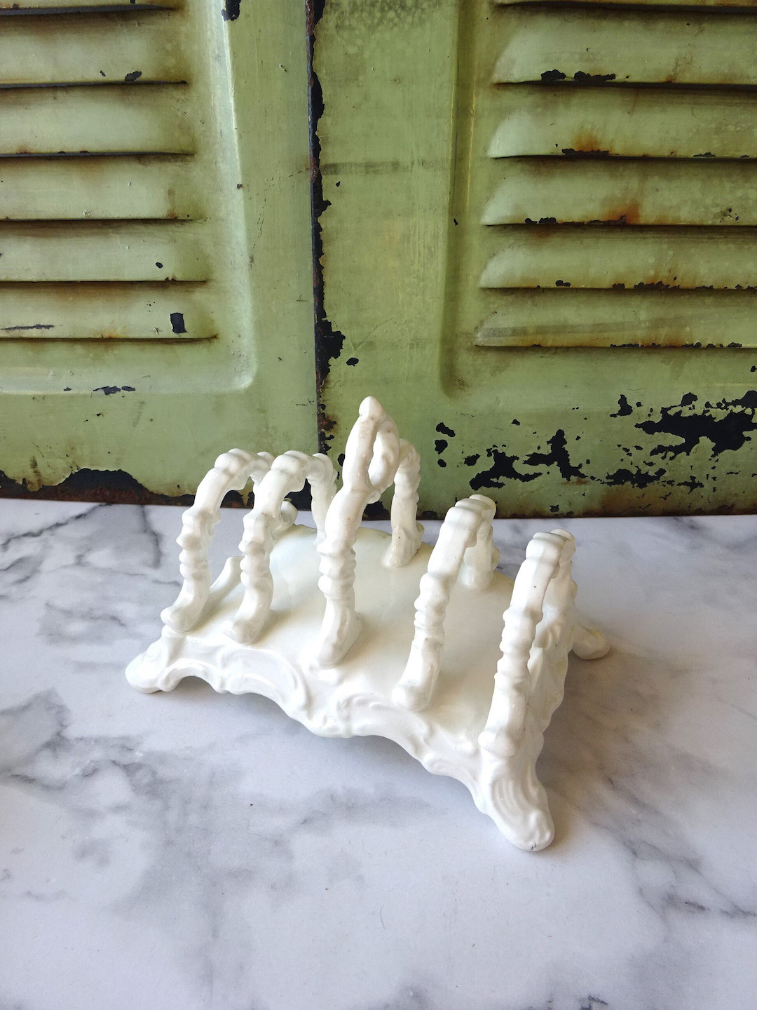 Vintage White Ironstone Toast Rack - Etsy | Etsy (US)