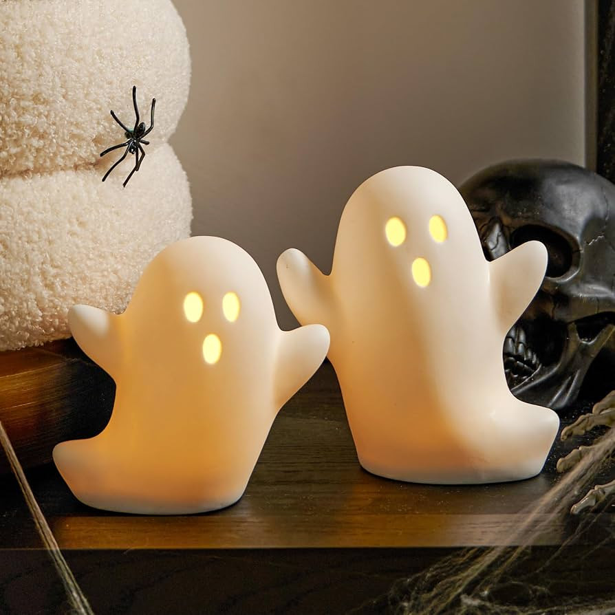 WDS WONDROUS Halloween Decorations Light Up Ghost Figurines for Tabletop | Amazon (US)
