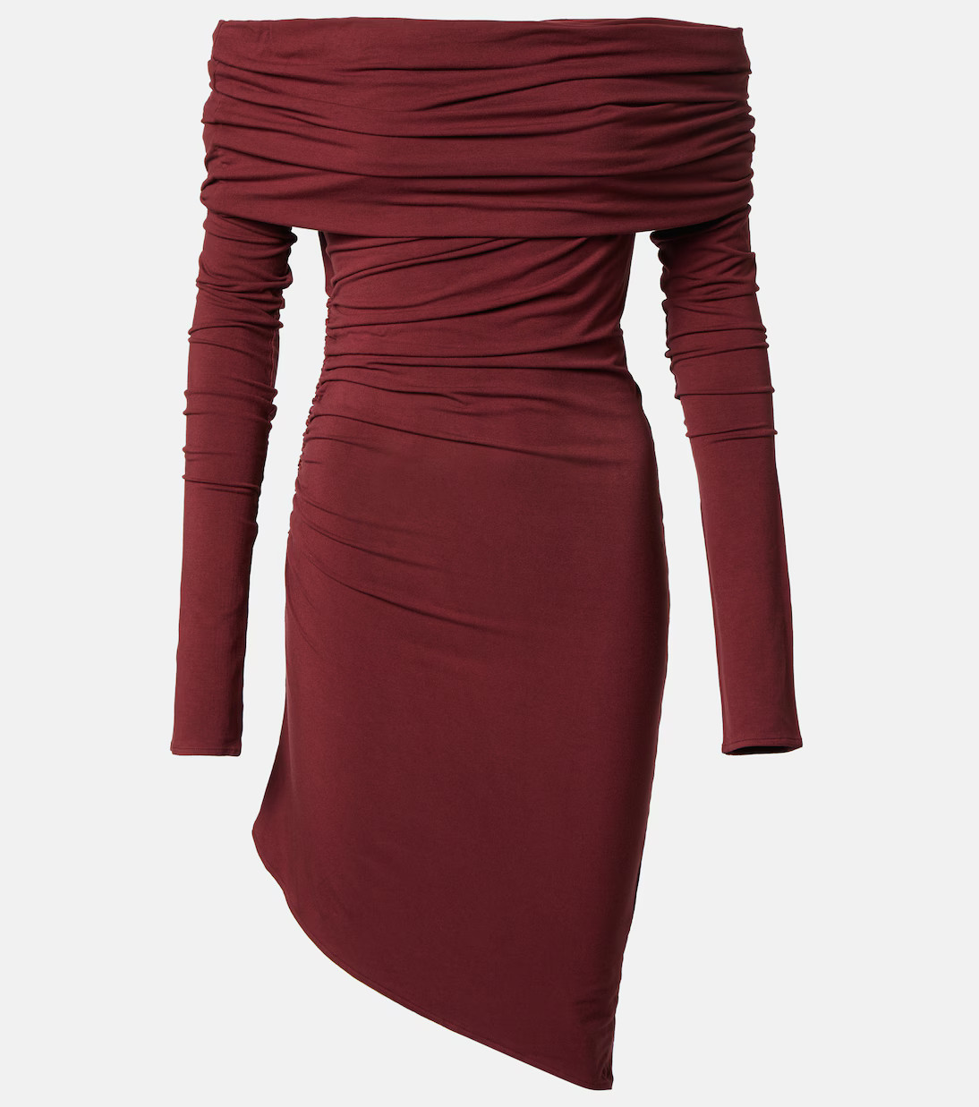 Bound off-shoulder ruched minidress | Mytheresa (US/CA)