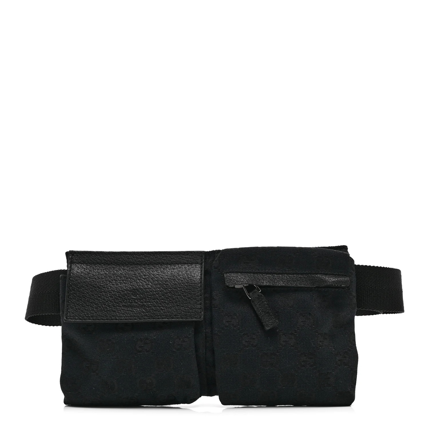 GG Monogram Double Pocket Belt Bag Black | FASHIONPHILE (US)