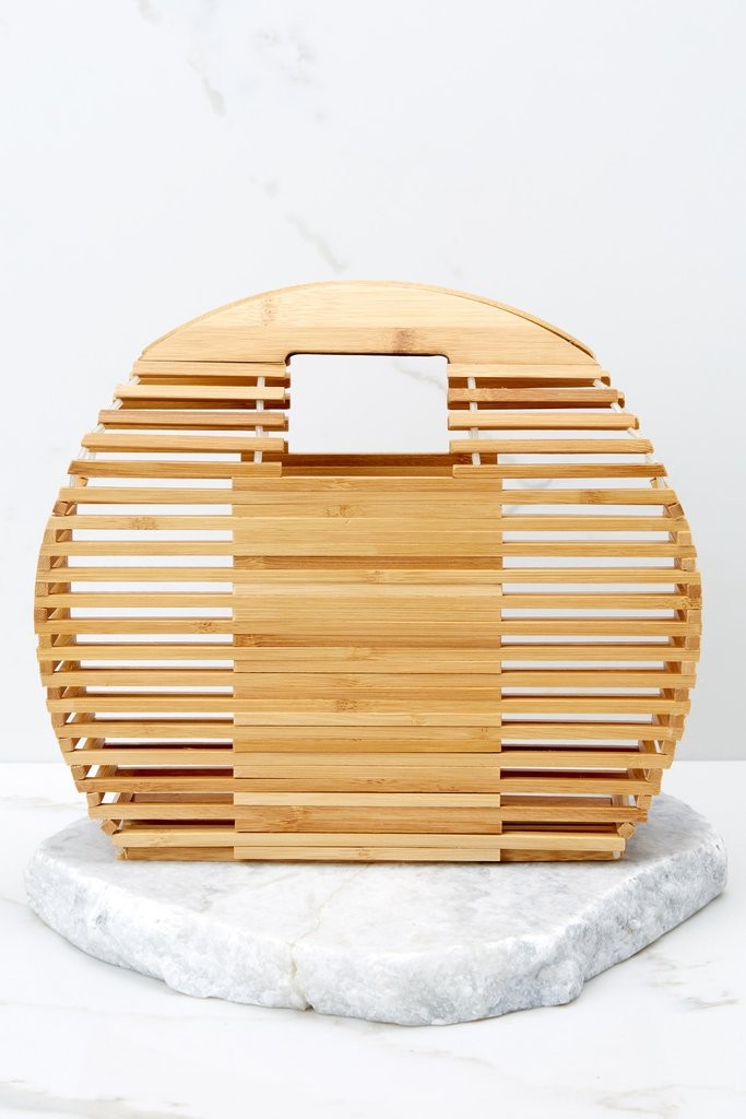 Stuck On Me Light Brown Bamboo Bag | Red Dress 