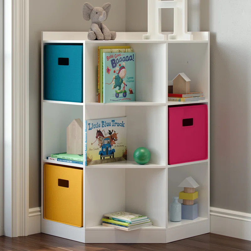 RiverRidge Kids Corner Playroom Cabinet with 6 Toy Storage Cubbies and 3 Angled Shelves | Wayfair North America