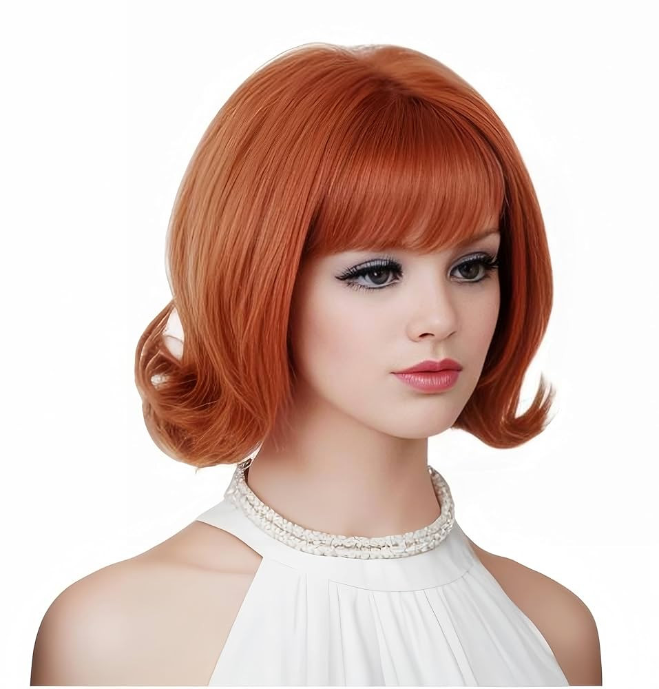 Copper Wig for Women Aubrn Short Curly Retro Beehive Wig with Bangs Ginger 70's 80's Synthetic Co... | Amazon (US)