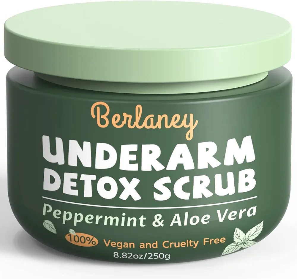 Detox Scrub 8.8 oz with Peppermint, Aloe Vera and Walnut Shell Powder, Underarm Scrub Helps on Re... | Amazon (US)