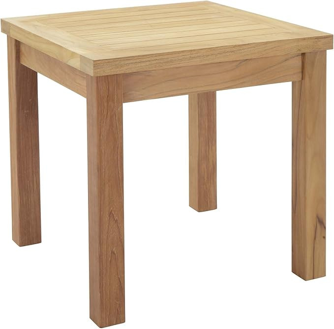 Modway Marina Premium Grade A Teak Wood Outdoor Patio Square Side End Table in Natural | Amazon (US)