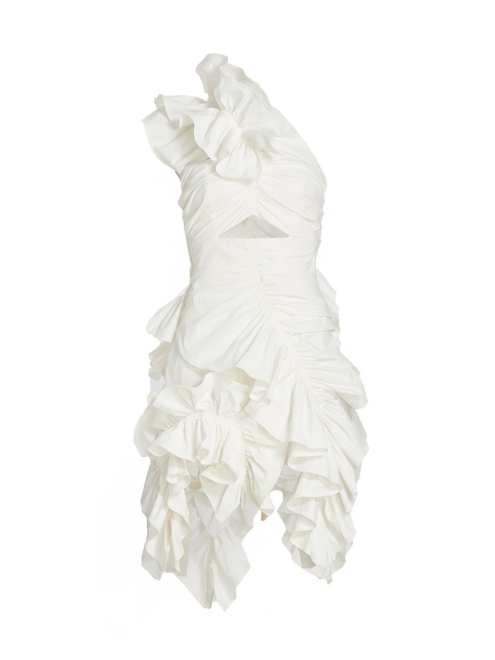 Women's Jagger Ruffle One-Shoulder Minidress - White - Size 6 | Saks Fifth Avenue