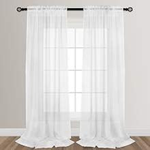 Polyester VOILYBIRD White, Solid Sheer Curtains 52 x 96 Inches 2 Panels for Living Room | Amazon (US)
