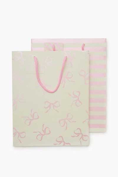 Striped Bow Gift Bag Set | Forever 21