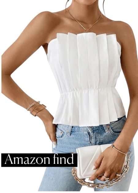 Pleated top
Strapless white top
Amazon top

Summer outfit 
Summer dress
Vacation outfit
Vacation dress
Date night outfit
#Itkseasonal
#Itkover40
#Itku

Amazon 
Amazon Fashion 
Amazon finds

#LTKFindsUnder50 #LTKStyleTip