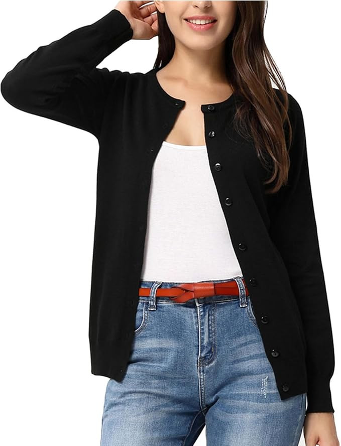 GRACE KARIN Womens Long Sleeve Knit Cardigan Sweaters Casual Dressy Open Front Button Down Cardig... | Amazon (US)