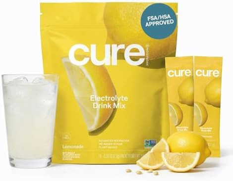 Cure Hydration | Plant-Based Electrolyte Drink Mix | No Added Sugar | FSA-HSA | Dehydration Relie... | Amazon (US)