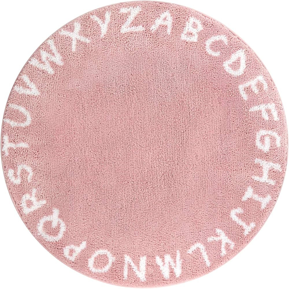 Lahome ABC Alphabet Kids Round Rug - 4' Diameter Educational Washable Area Rugs Non-Slip Baby Rug... | Amazon (US)