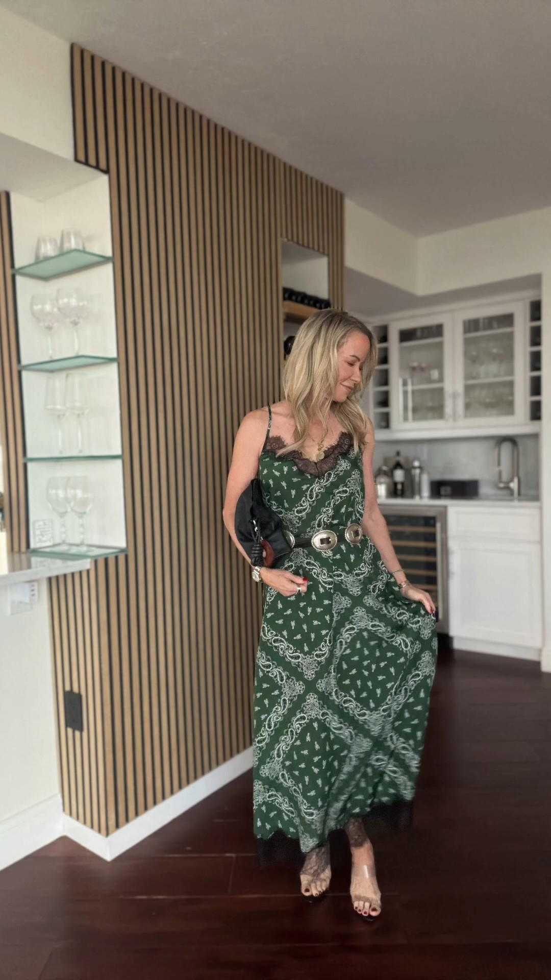 Added a western belt to this fun dress!